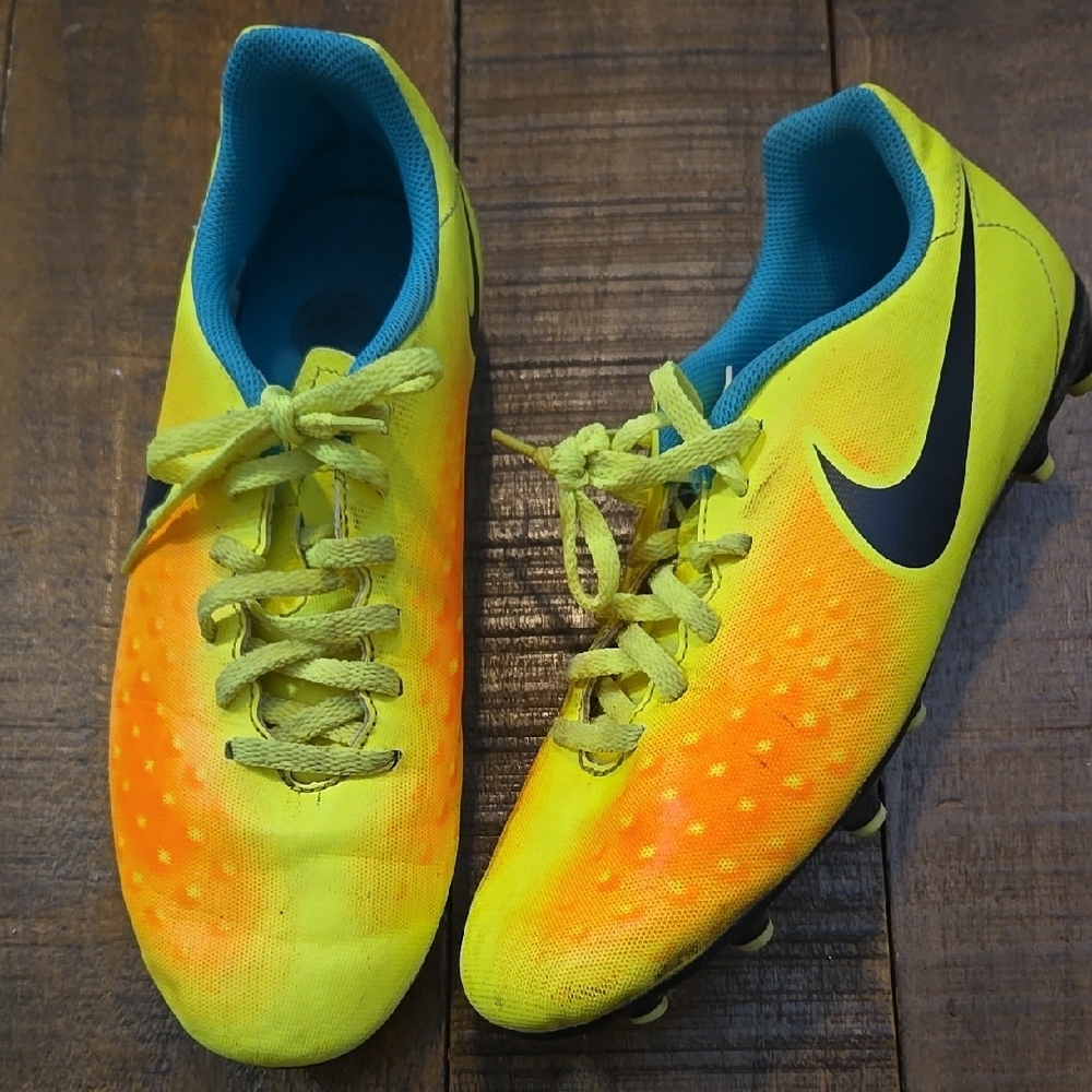 Nike Yellow and Orange Soccer Cleats